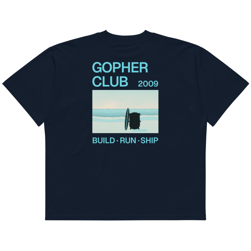 Gopher Club 2009 · Camiseta oversize · Azul marino
