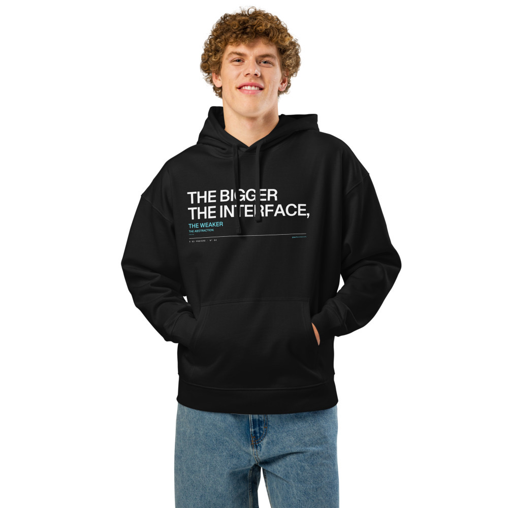 The Bigger the Interface · Sudadera oversize · Negro