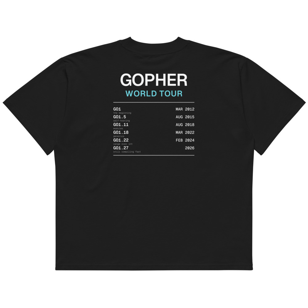 Gopher World Tour · Camiseta oversize · Negro