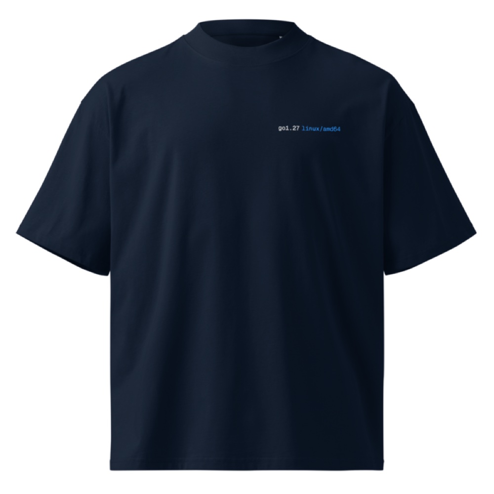 go1.27 · Camiseta oversize · Azul marino