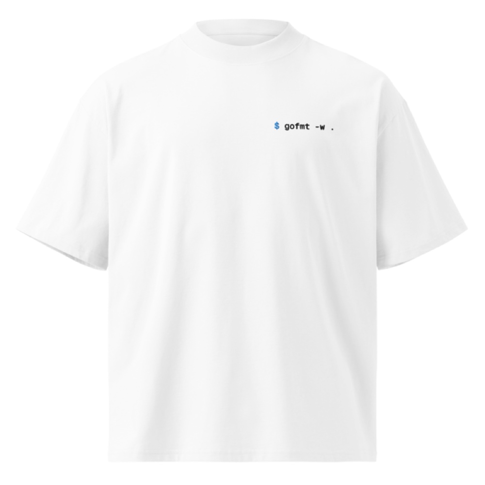 gofmt · Camiseta oversize · Blanco